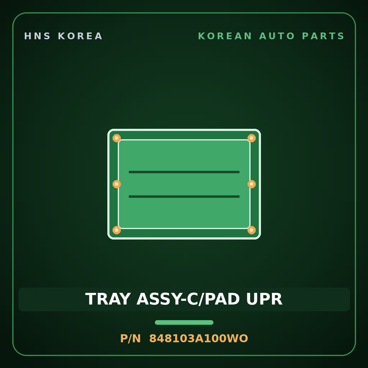 Genuine Mobis TRAY ASSY-C/PAD UPR 848103A100WO for Trajet 1999 HNS Parts Korea