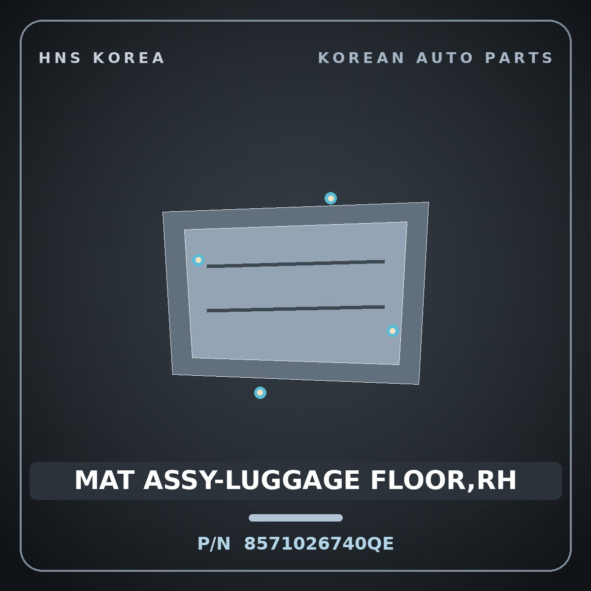 Genuine Mobis MAT ASSY-LUGGAGE FLOOR,RH 8571026740QE for Santa Fe 2000 HNS Parts Korea