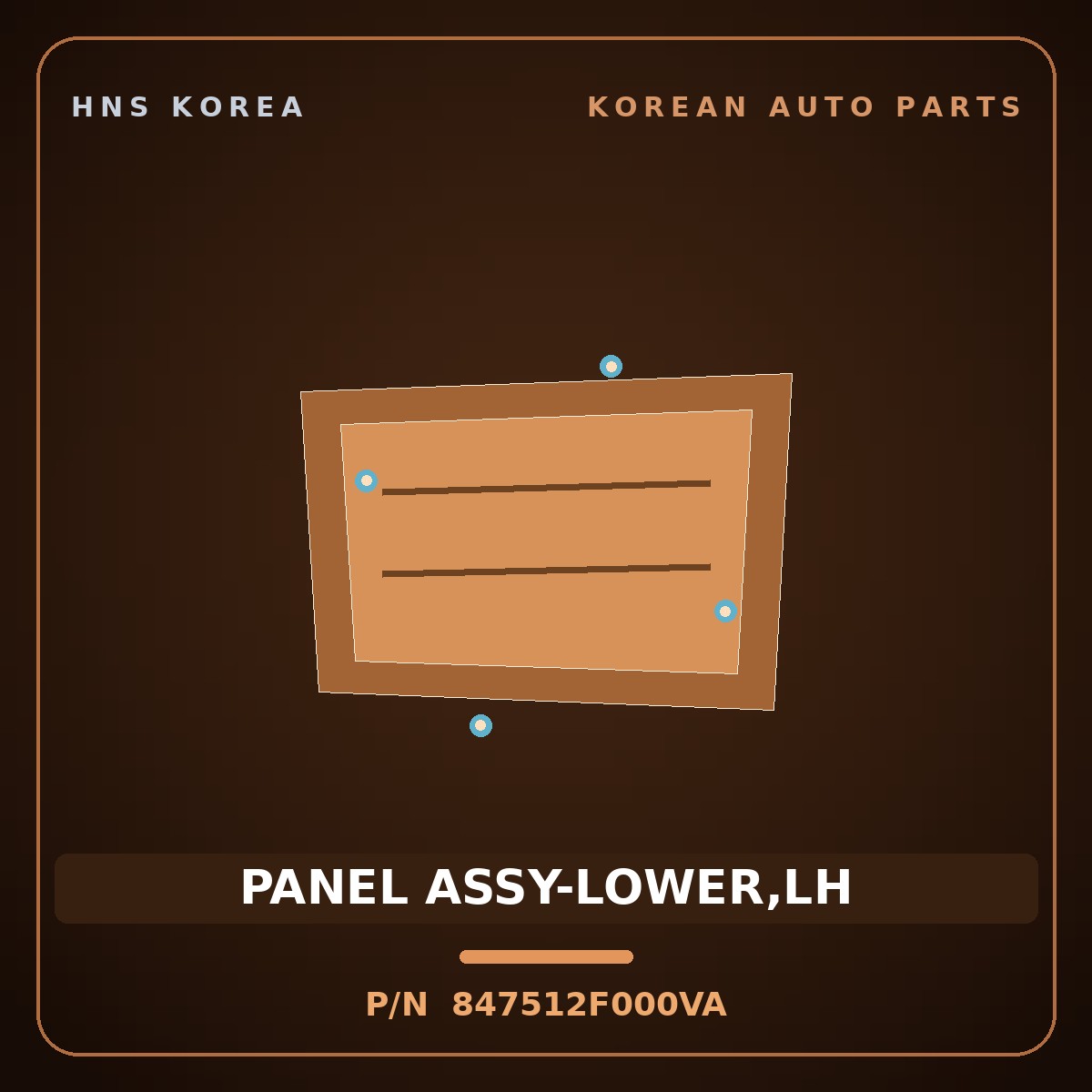 Genuine Mobis PANEL ASSY-LOWER,LH 847512F000VA for Cerato 2006 HNS Parts Korea