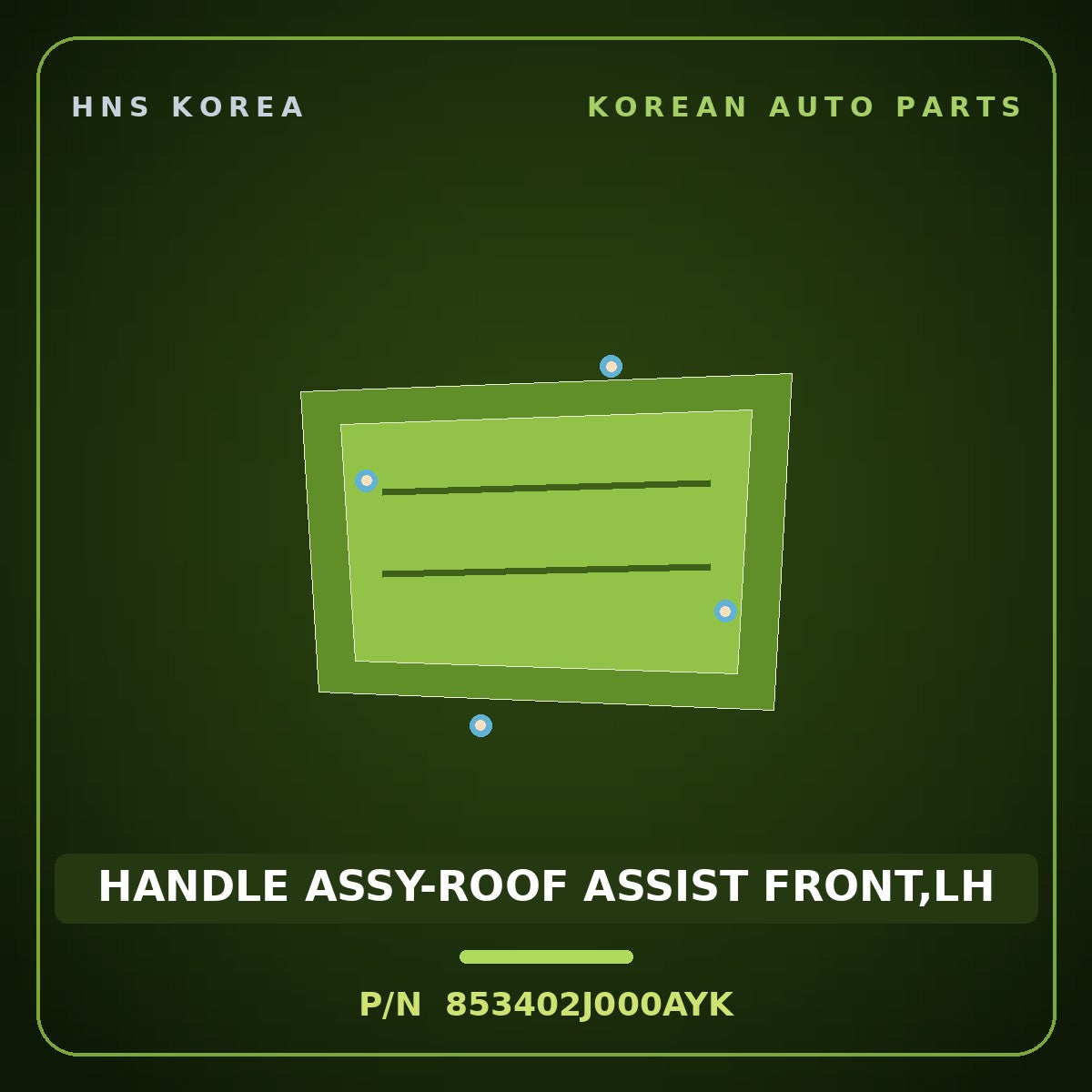 Genuine Mobis HANDLE ASSY-ROOF ASSIST FRONT,LH 853402J000AYK for Mohave 2016 HNS Parts Korea
