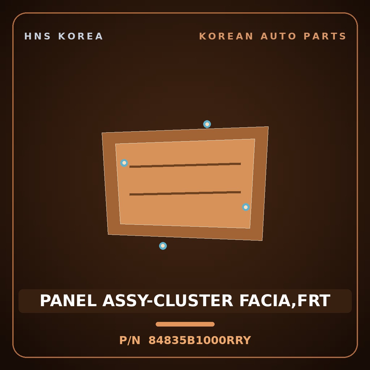 Genuine Mobis PANEL ASSY-CLUSTER FACIA,FRT 84835B1000RRY for G80 2014 HNS Parts Korea