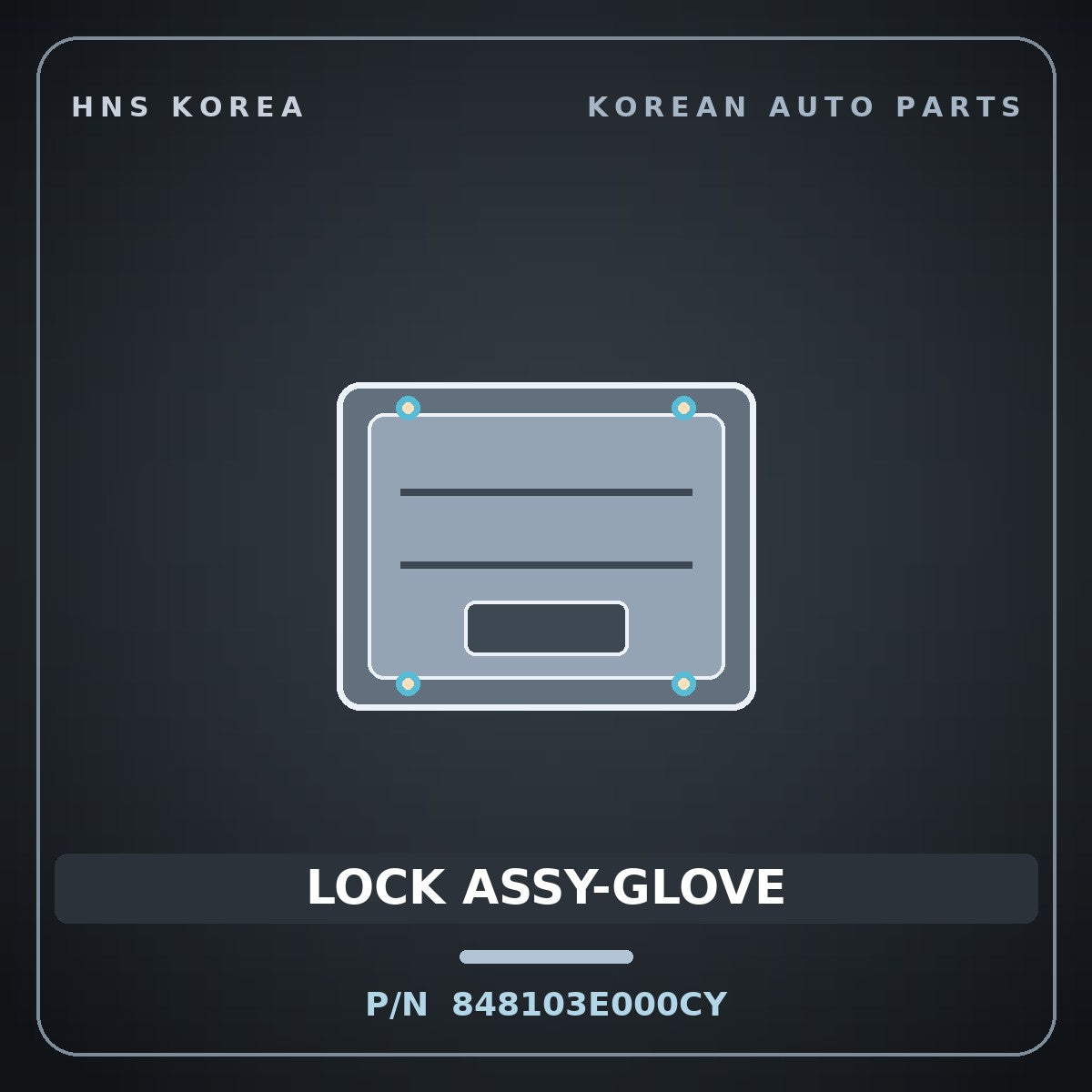 Genuine Mobis LOCK ASSY-GLOVE 848103E000CY for Sorento 2002 HNS Parts Korea