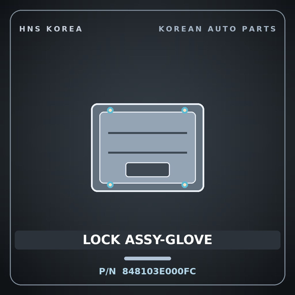 Genuine Mobis LOCK ASSY-GLOVE 848103E000FC for Sorento 2002 HNS Parts Korea