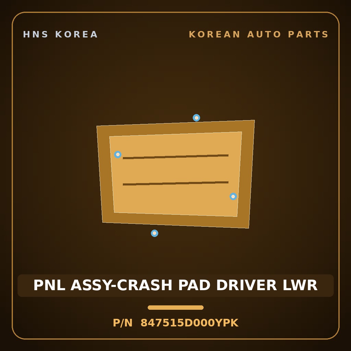 Genuine Mobis PNL ASSY-CRASH PAD DRIVER LWR 847515D000YPK for County 2020 HNS Parts Korea