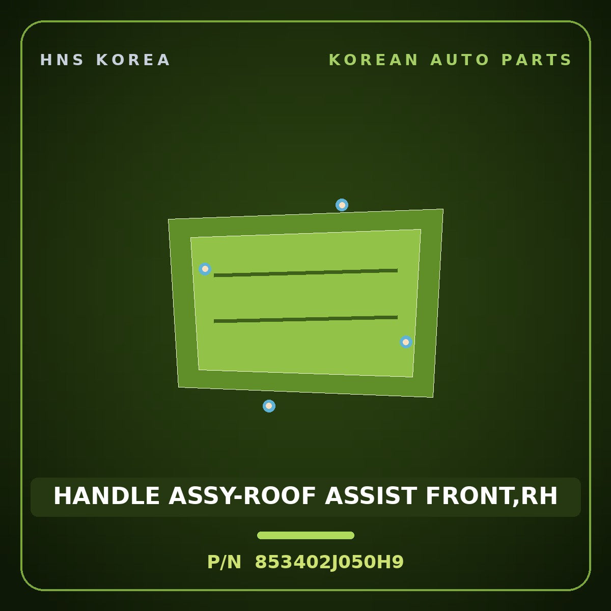 Genuine Mobis HANDLE ASSY-ROOF ASSIST FRONT,RH 853402J050H9 for Mohave 2007 HNS Parts Korea