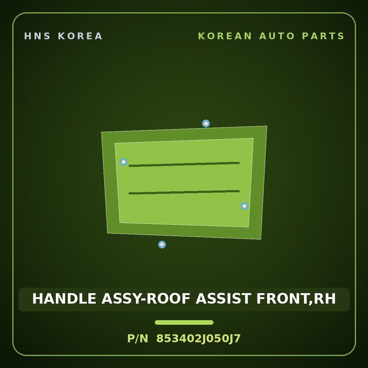 Genuine Mobis HANDLE ASSY-ROOF ASSIST FRONT,RH 853402J050J7 for Mohave 2007 HNS Parts Korea