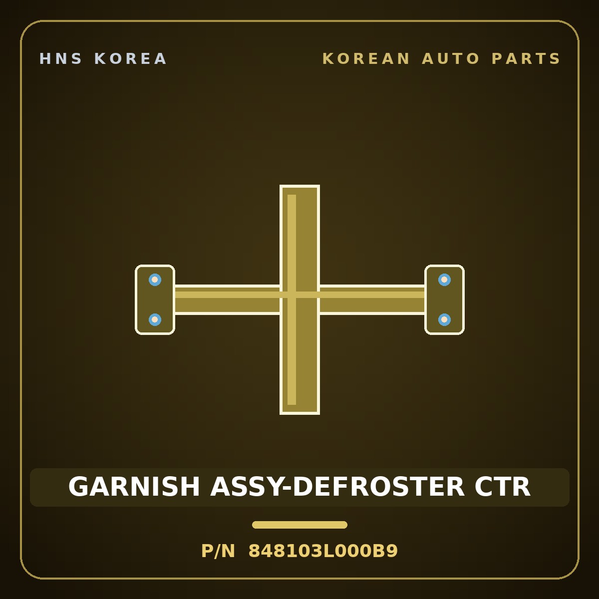 Genuine Mobis GARNISH ASSY-DEFROSTER CTR 848103L000B9 for Grandeur 2005 HNS Parts Korea