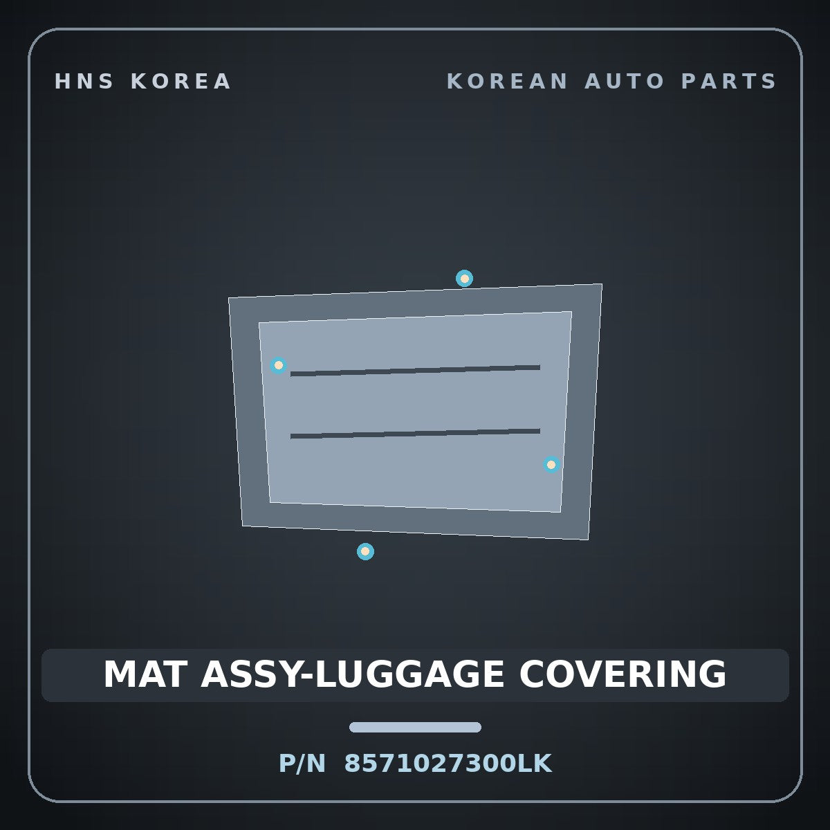Genuine Mobis MAT ASSY-LUGGAGE COVERING 8571027300LK for Tiburon 1997 HNS Parts Korea