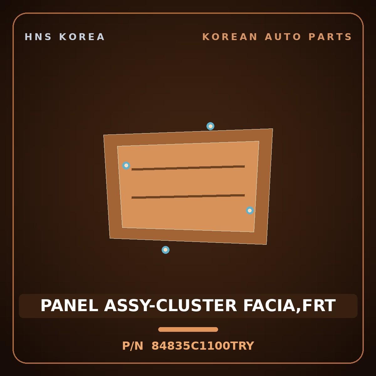 Genuine Mobis PANEL ASSY-CLUSTER FACIA,FRT 84835C1100TRY for Sonata 2014 HNS Parts Korea