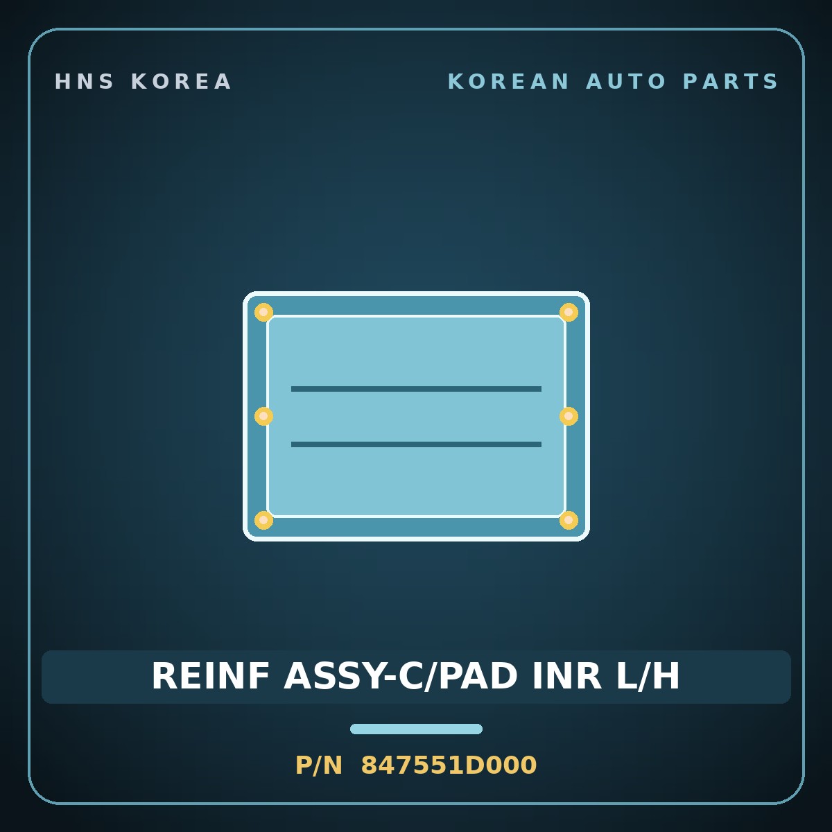 Genuine Mobis REINF ASSY-C/PAD INR L/H 847551D000 for Carens 2006 HNS Parts Korea