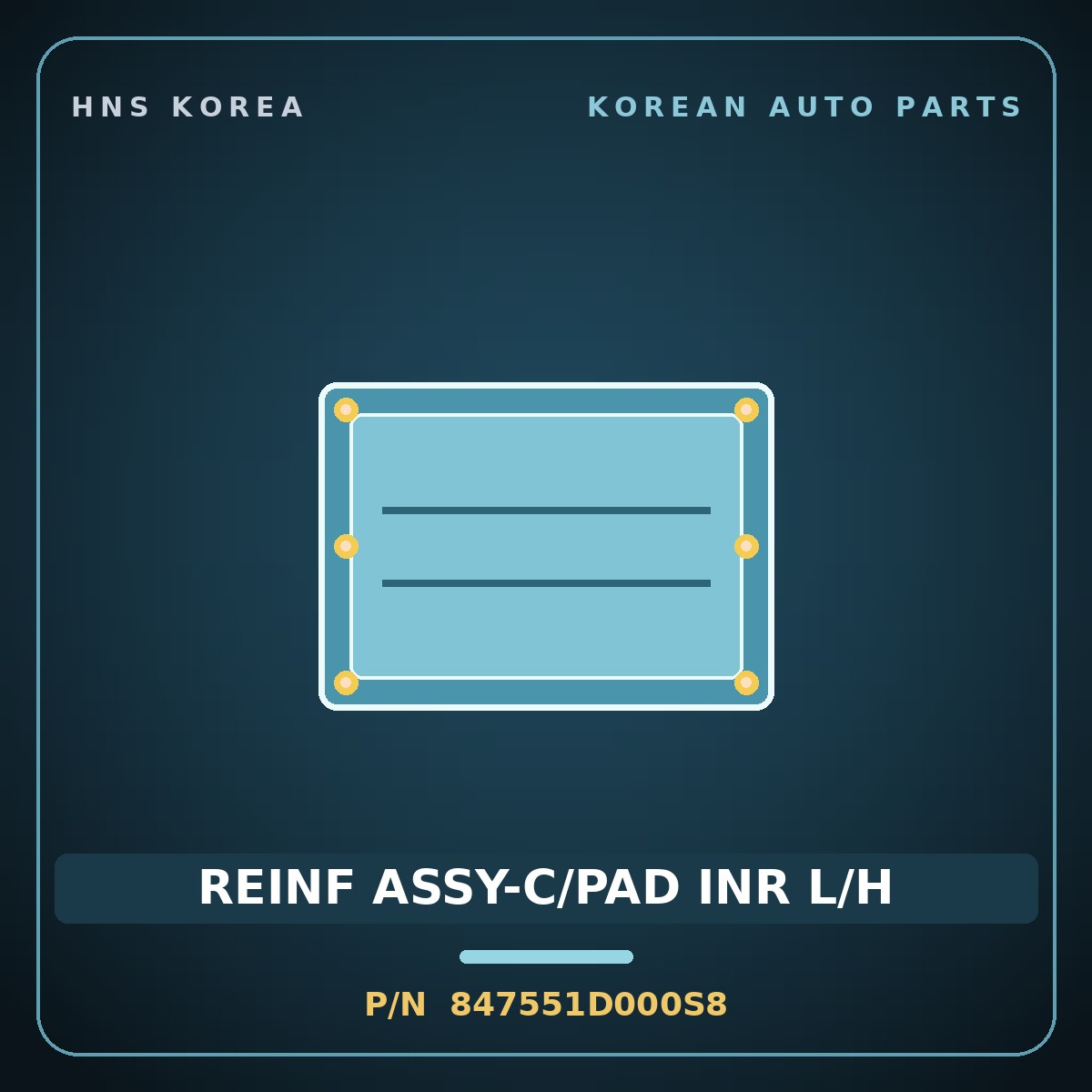 Genuine Mobis REINF ASSY-C/PAD INR L/H 847551D000S8 for Carens 2006 HNS Parts Korea