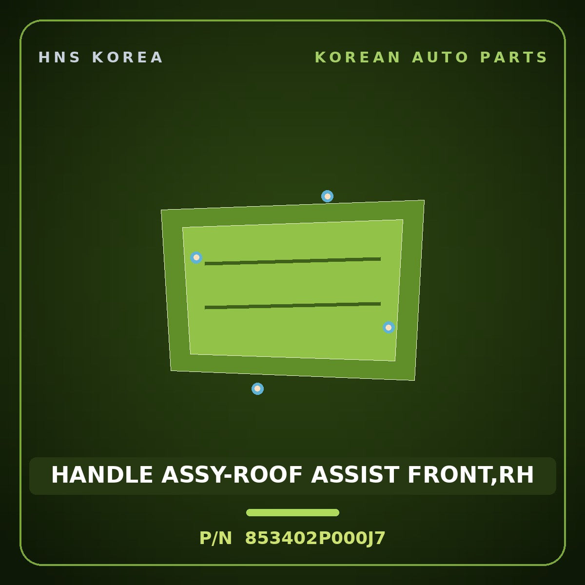 Genuine Mobis HANDLE ASSY-ROOF ASSIST FRONT,RH 853402P000J7 for Sorento 2009 HNS Parts Korea