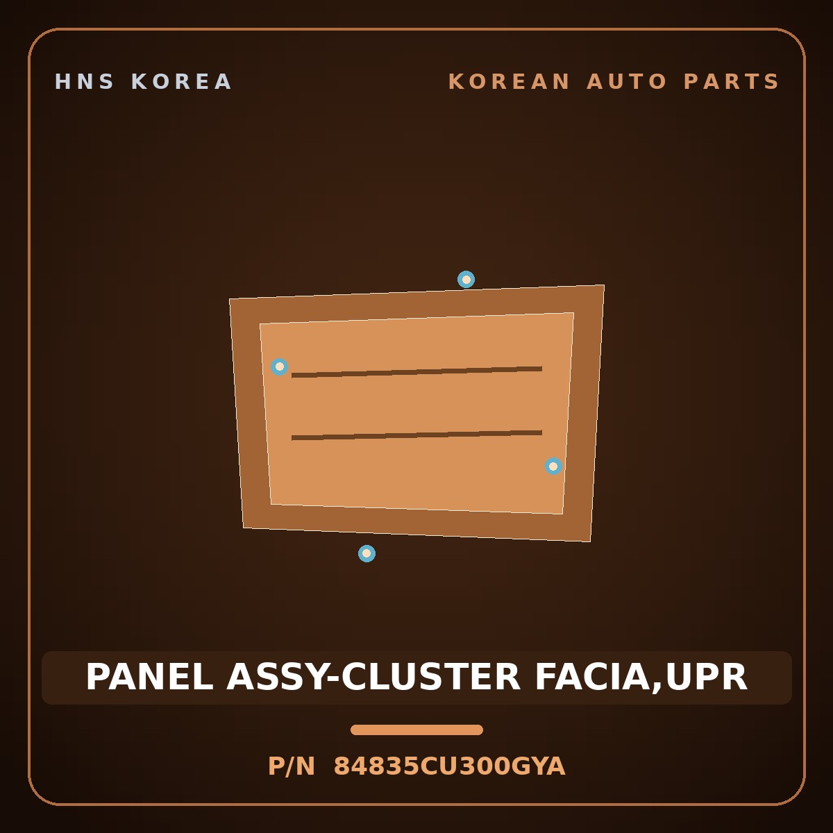 Genuine Mobis PANEL ASSY-CLUSTER FACIA,UPR 84835CU300GYA for Genesis GV60 2021 HNS Parts Korea