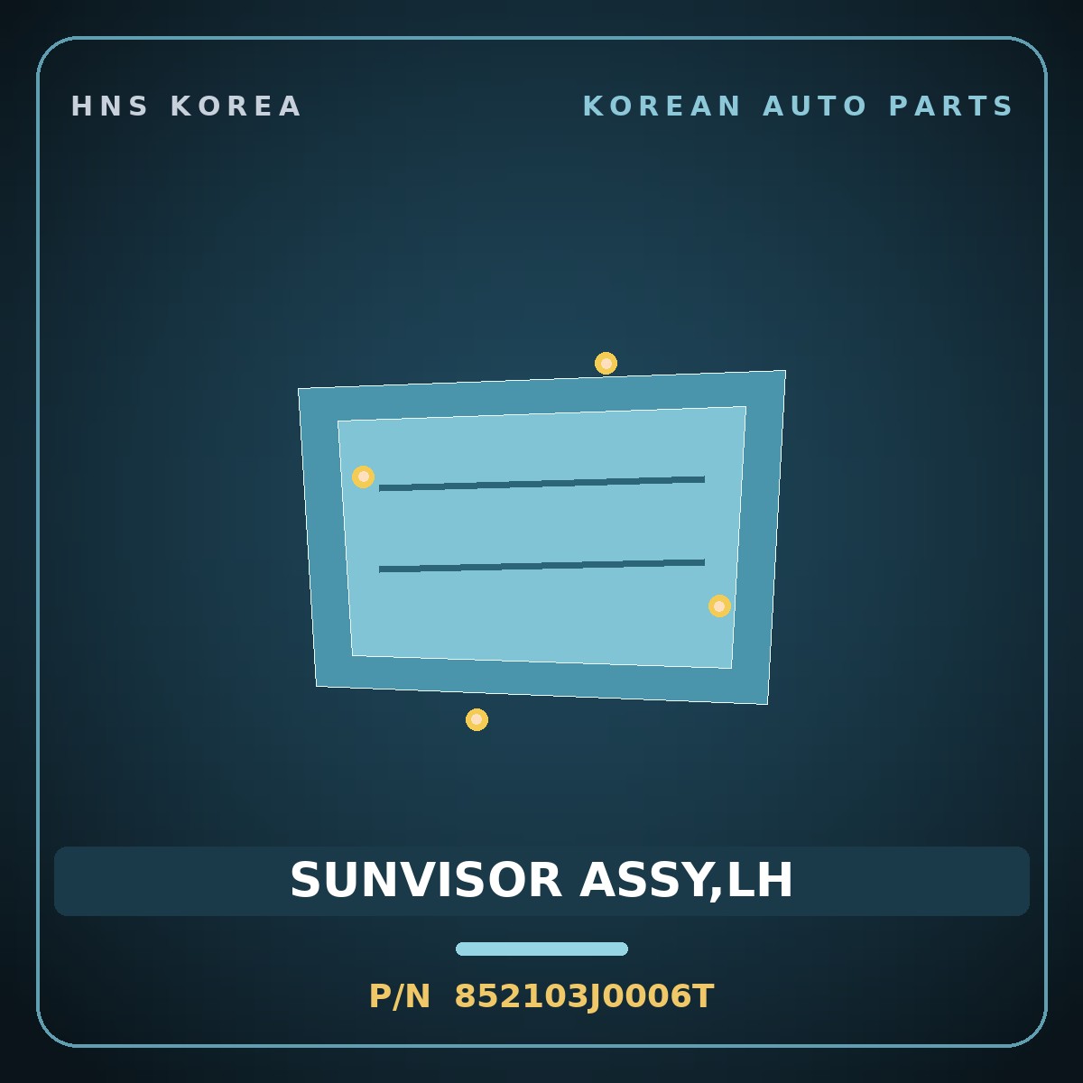 Genuine Mobis SUNVISOR ASSY,LH 852103J0006T for Veracruz 2006 HNS Parts Korea