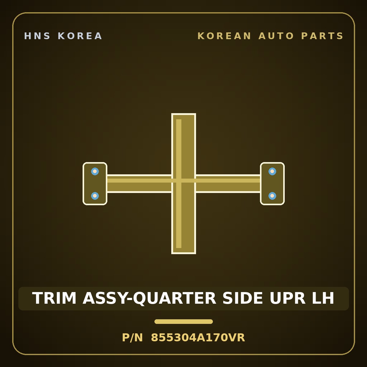 Genuine Mobis TRIM ASSY-QUARTER SIDE UPR LH 855304A170VR for Grand Starex 2002 HNS Parts Korea