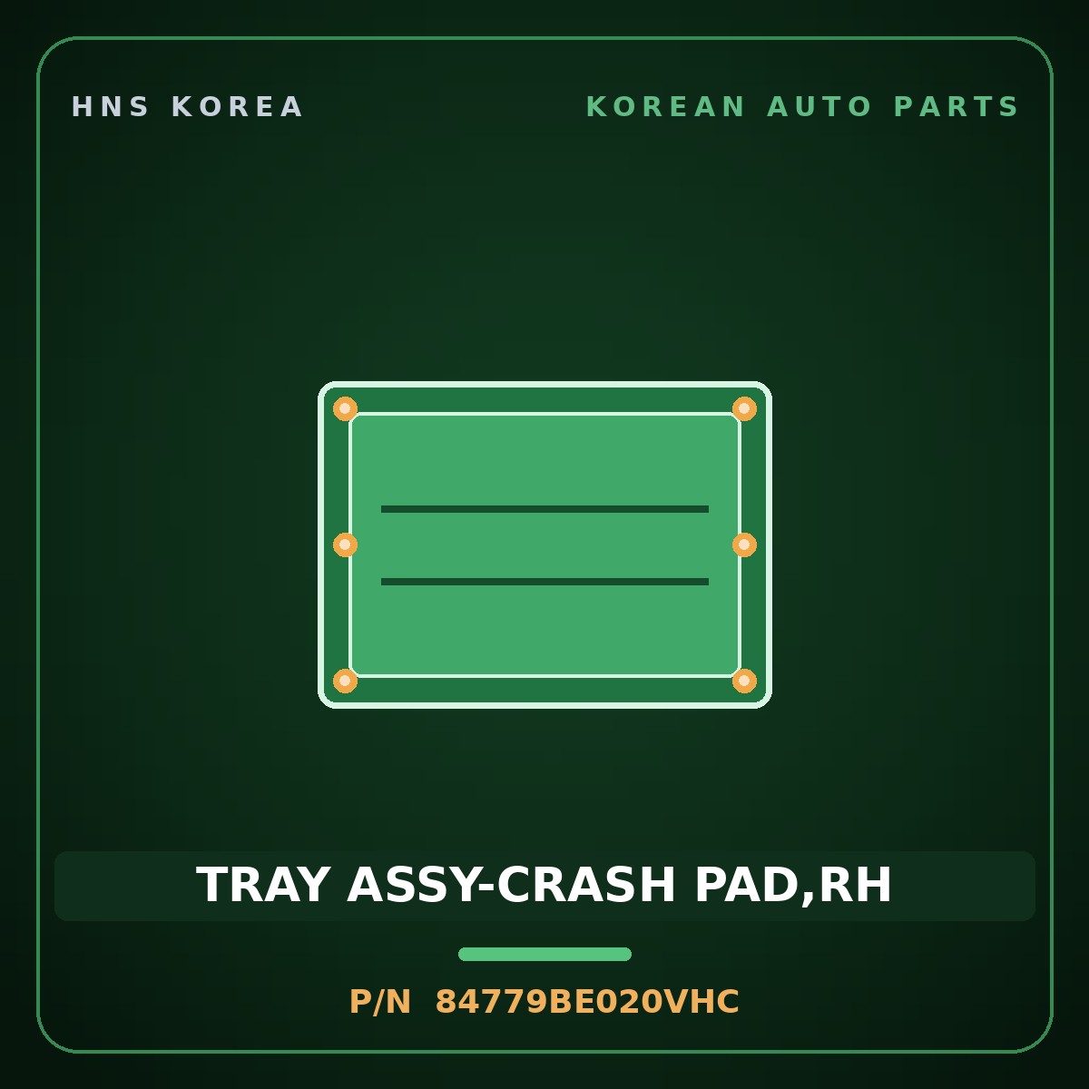 Genuine Mobis TRAY ASSY-CRASH PAD,RH 84779BE020VHC for Kona 2023 HNS Parts Korea