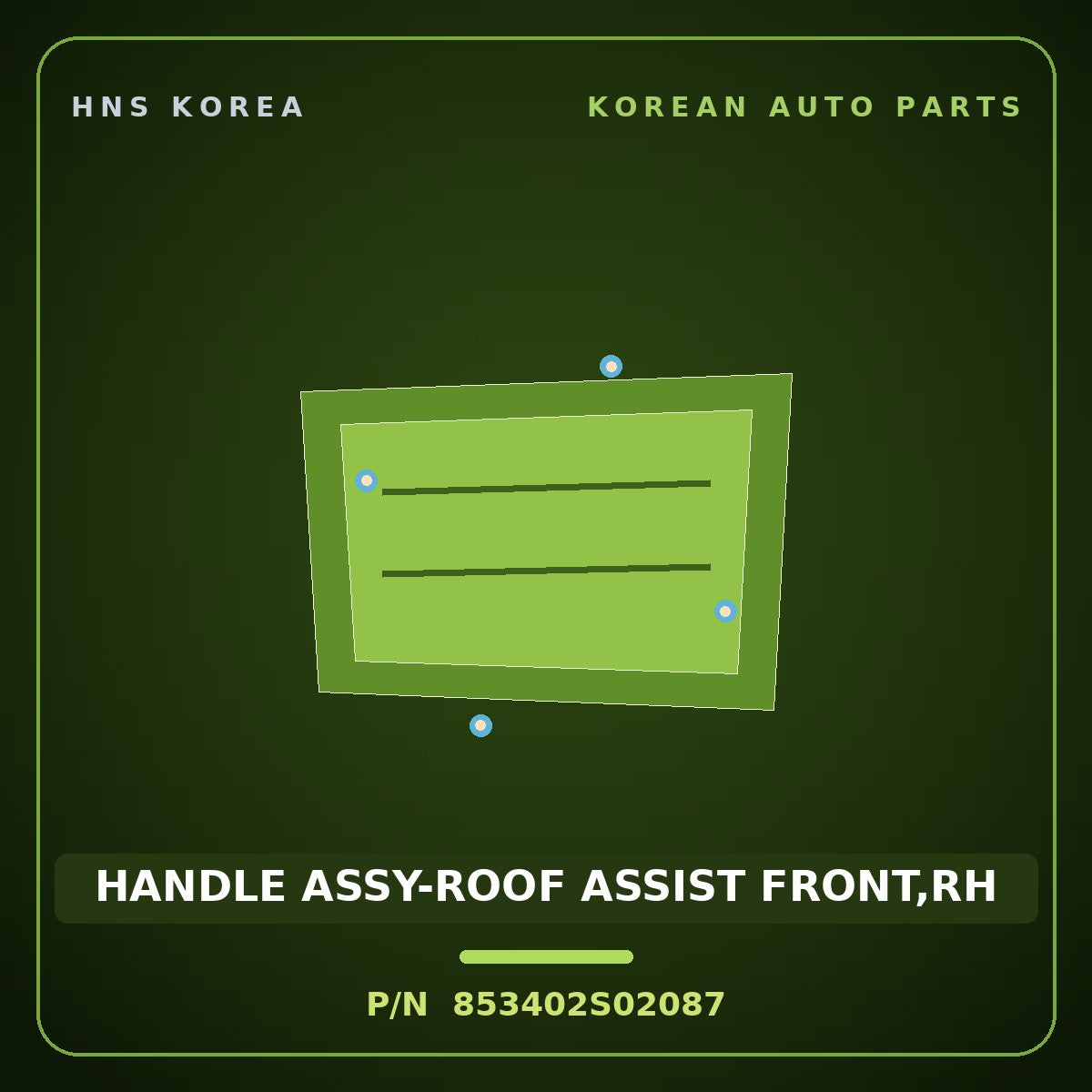 Genuine Mobis HANDLE ASSY-ROOF ASSIST FRONT,RH 853402S02087 for K5 2011 HNS Parts Korea