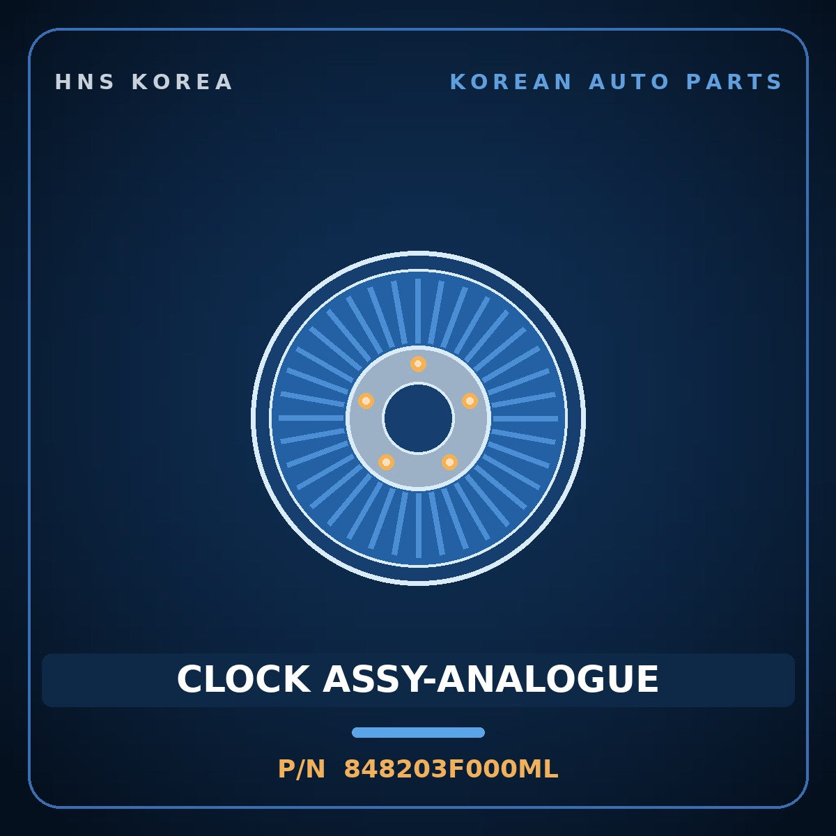 Genuine Mobis CLOCK ASSY-ANALOGUE 848203F000ML for Opirus 2003 HNS Parts Korea