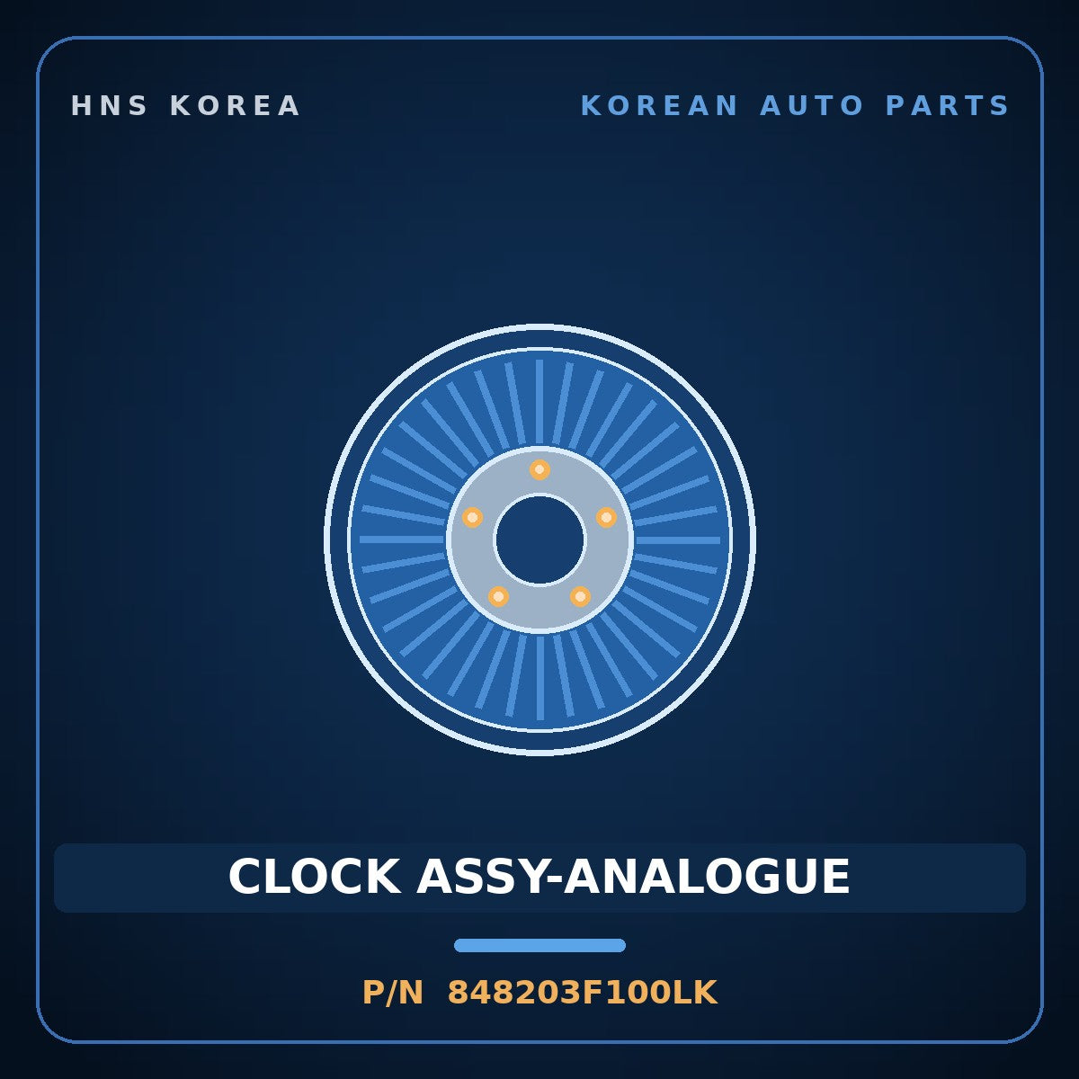 Genuine Mobis CLOCK ASSY-ANALOGUE 848203F100LK for Opirus 2003 HNS Parts Korea