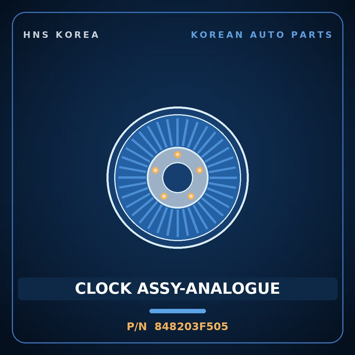 Genuine Mobis CLOCK ASSY-ANALOGUE 848203F505 for Opirus 2006 HNS Parts Korea