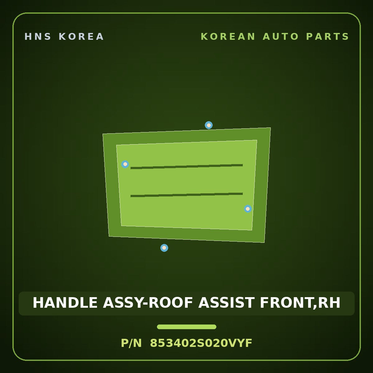 Genuine Mobis HANDLE ASSY-ROOF ASSIST FRONT,RH 853402S020VYF for Elantra 2014 HNS Parts Korea