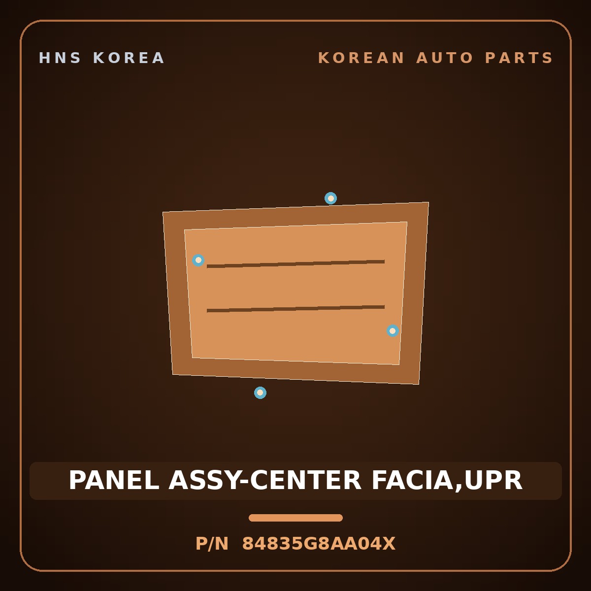 Genuine Mobis PANEL ASSY-CENTER FACIA,UPR 84835G8AA04X for Grandeur 2020 HNS Parts Korea