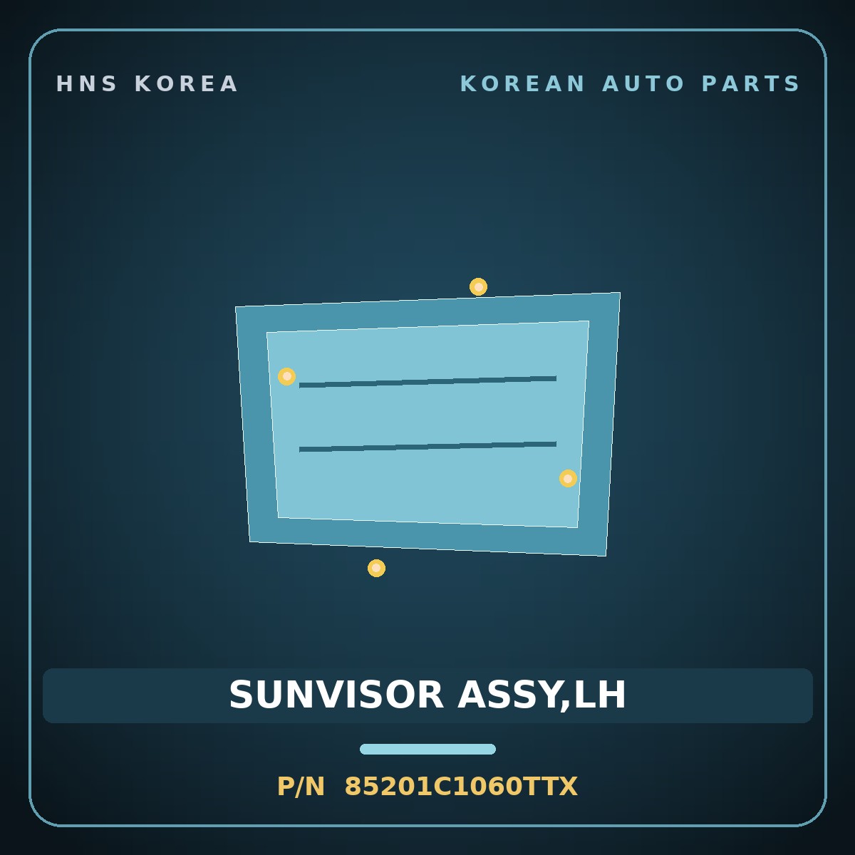 Genuine Mobis SUNVISOR ASSY,LH 85201C1060TTX for Sonata 2014 HNS Parts Korea