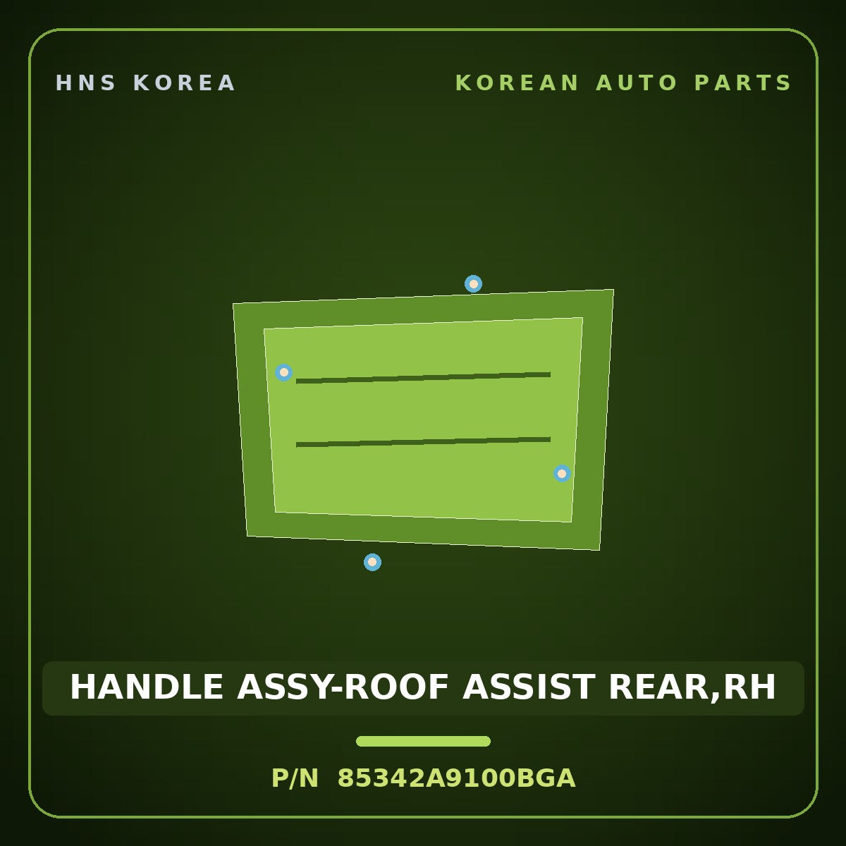 Genuine Mobis HANDLE ASSY-ROOF ASSIST REAR,RH 85342A9100BGA for Sorento 2015 HNS Parts Korea
