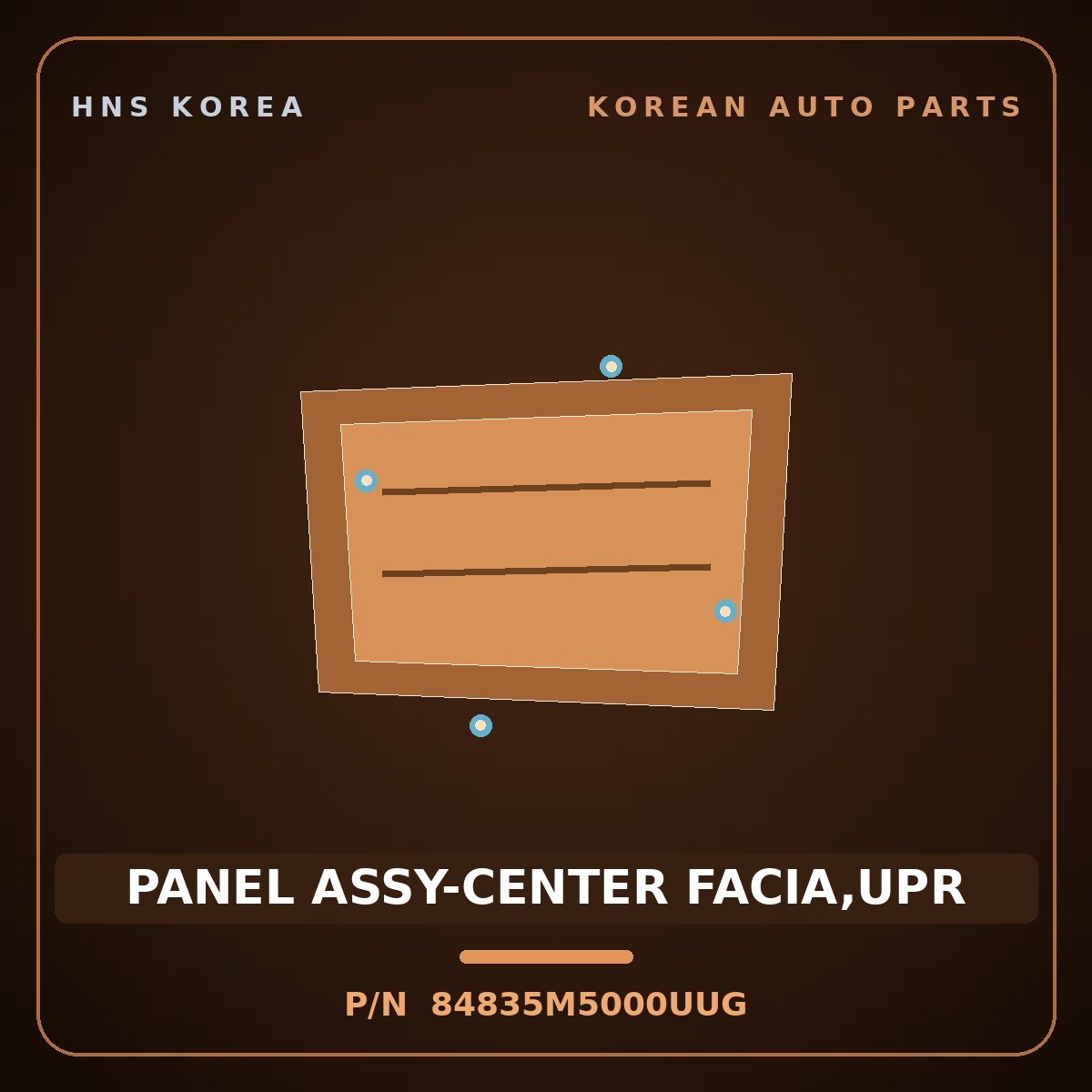Genuine Mobis PANEL ASSY-CENTER FACIA,UPR 84835M5000UUG for Nexo 2018 HNS Parts Korea