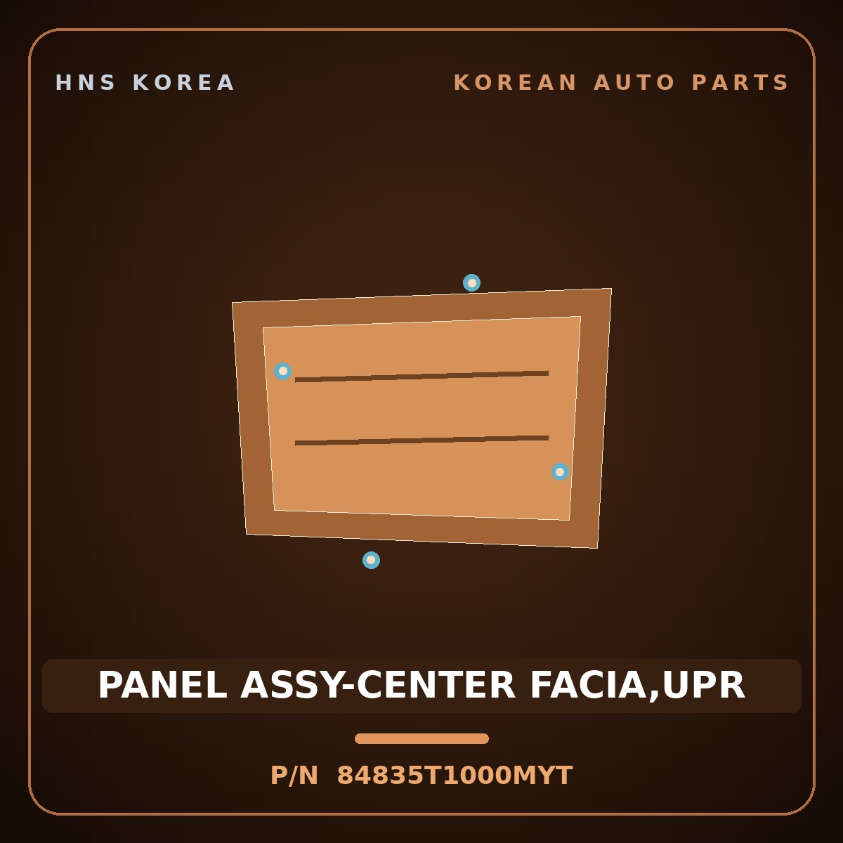 Genuine Mobis PANEL ASSY-CENTER FACIA,UPR 84835T1000MYT for G80 2020 HNS Parts Korea