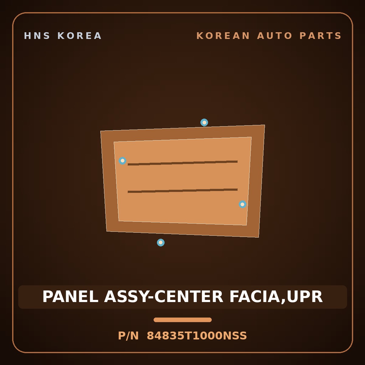 Genuine Mobis PANEL ASSY-CENTER FACIA,UPR 84835T1000NSS for G80 2020 HNS Parts Korea