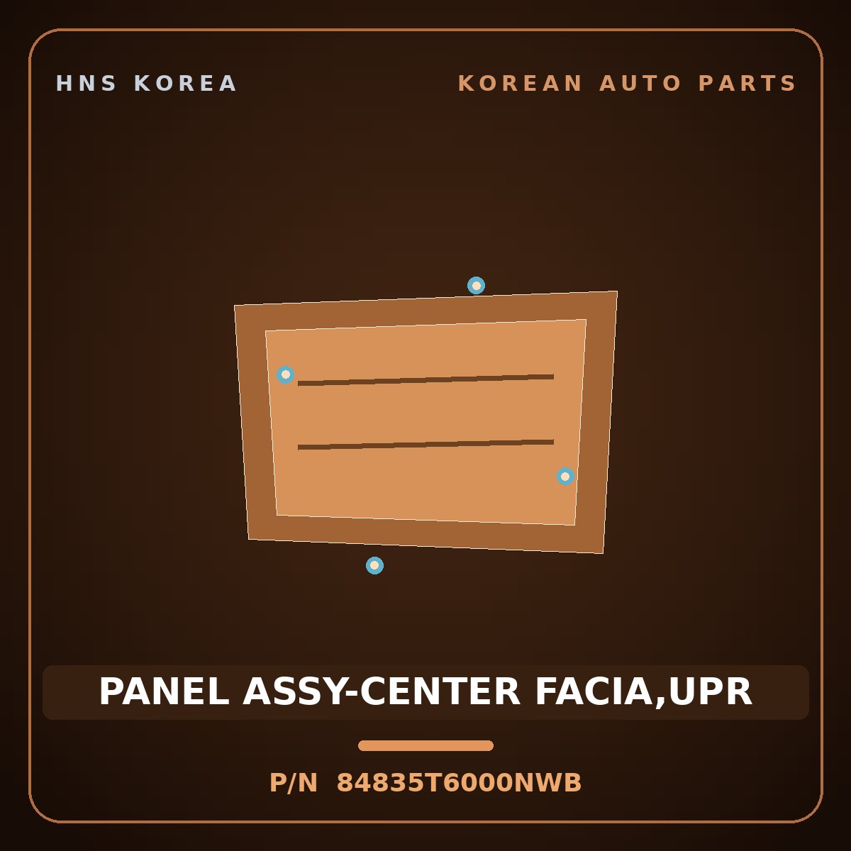 Genuine Mobis PANEL ASSY-CENTER FACIA,UPR 84835T6000NWB for Genesis GV80 2020 HNS Parts Korea