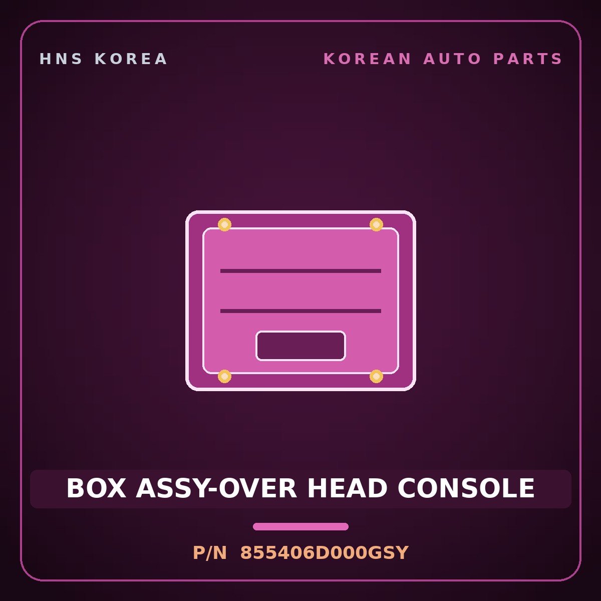 Genuine Mobis BOX ASSY-OVER HEAD CONSOLE 855406D000GSY for Pavise 2019 HNS Parts Korea