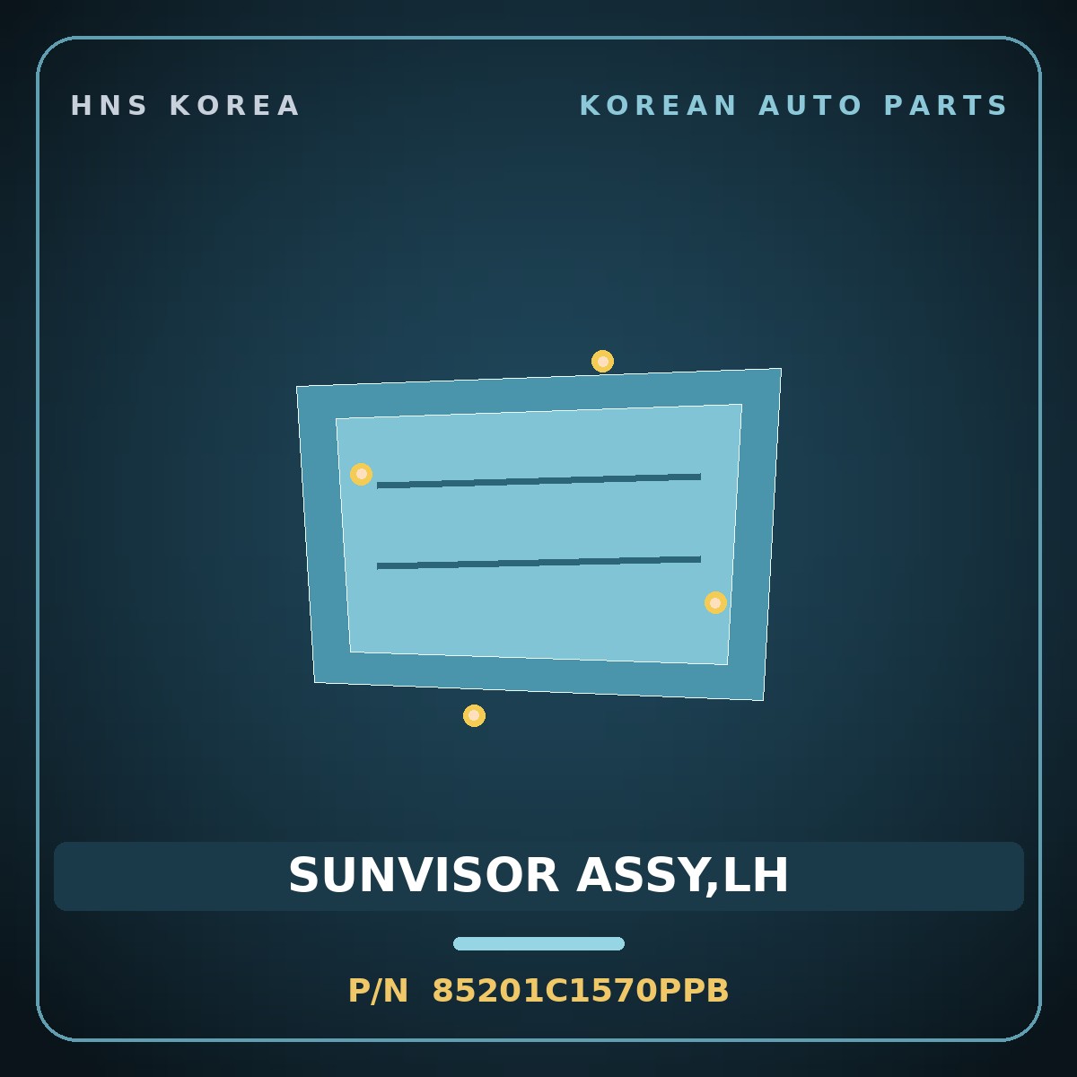 Genuine Mobis SUNVISOR ASSY,LH 85201C1570PPB for Sonata 2014 HNS Parts Korea