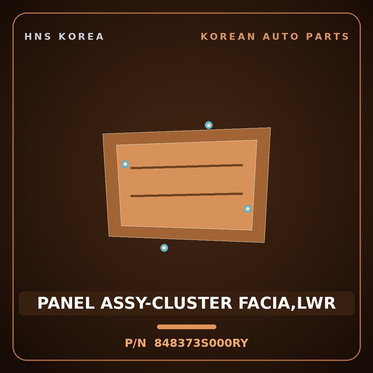 Genuine Mobis PANEL ASSY-CLUSTER FACIA,LWR 848373S000RY for Sonata 2010 HNS Parts Korea