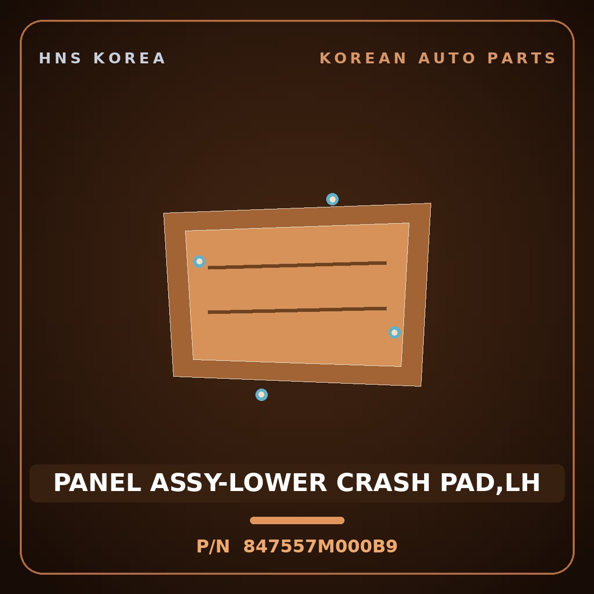 Genuine Mobis PANEL ASSY-LOWER CRASH PAD,LH 847557M000B9 for Trago 2006 HNS Parts Korea