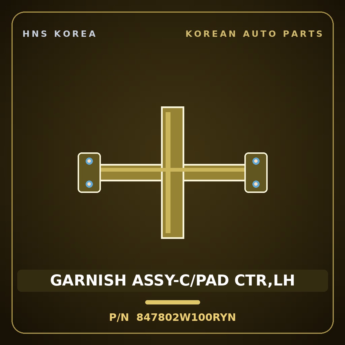 Genuine Mobis GARNISH ASSY-C/PAD CTR,LH 847802W100RYN for Maxcruz 2012 HNS Parts Korea