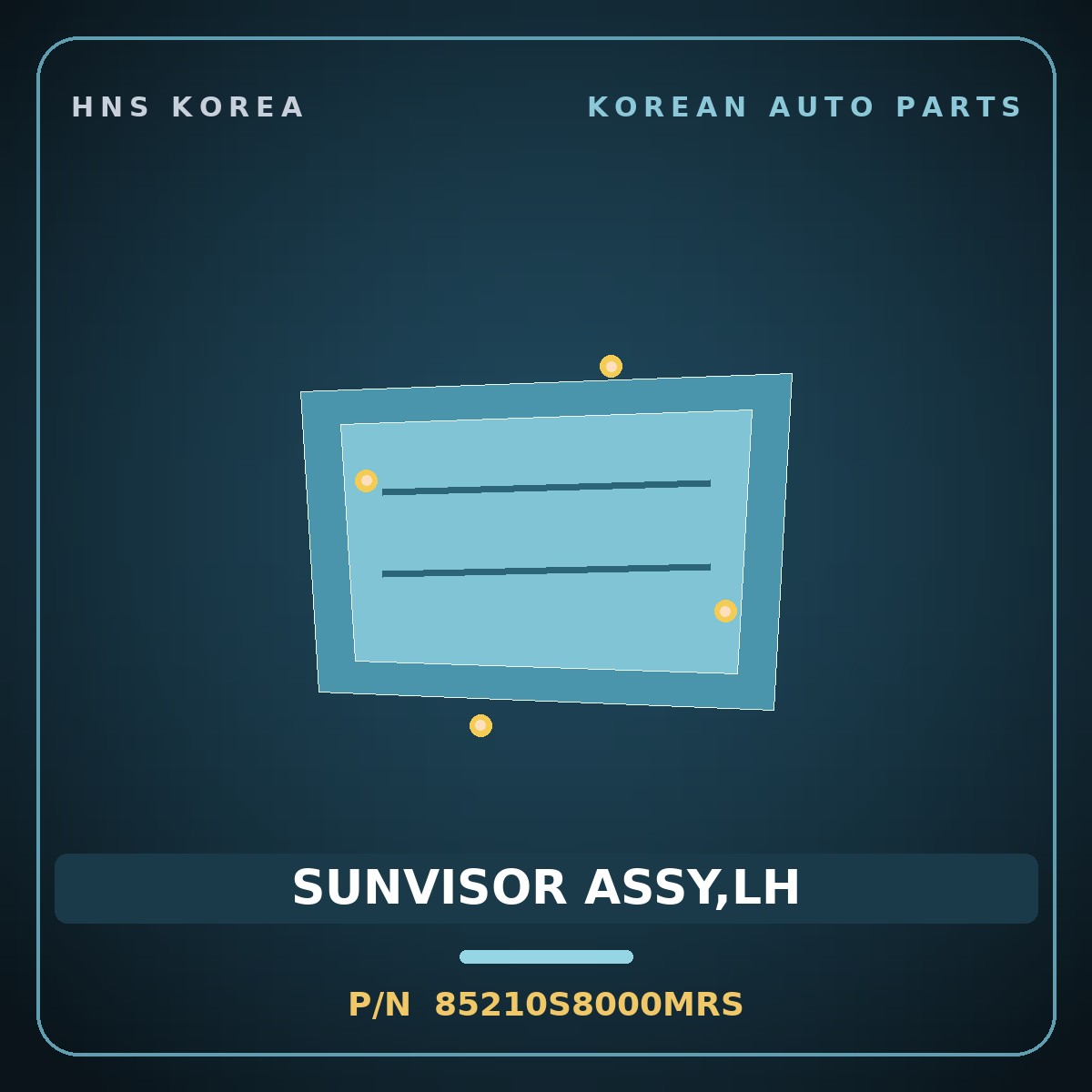 Genuine Mobis SUNVISOR ASSY,LH 85210S8000MRS for Palisade 2019 HNS Parts Korea