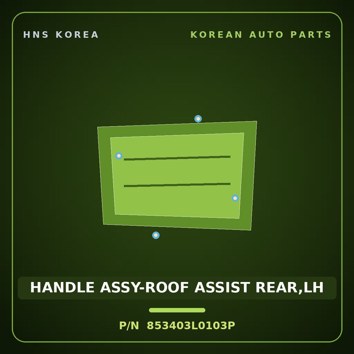 Genuine Mobis HANDLE ASSY-ROOF ASSIST REAR,LH 853403L0103P for Grandeur 2005 HNS Parts Korea