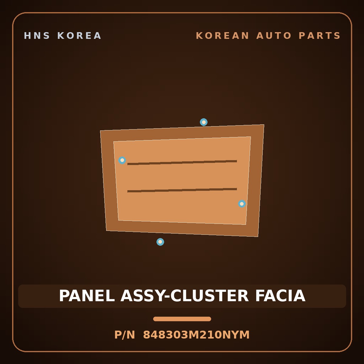 Genuine Mobis PANEL ASSY-CLUSTER FACIA 848303M210NYM for Genesis 2007 HNS Parts Korea
