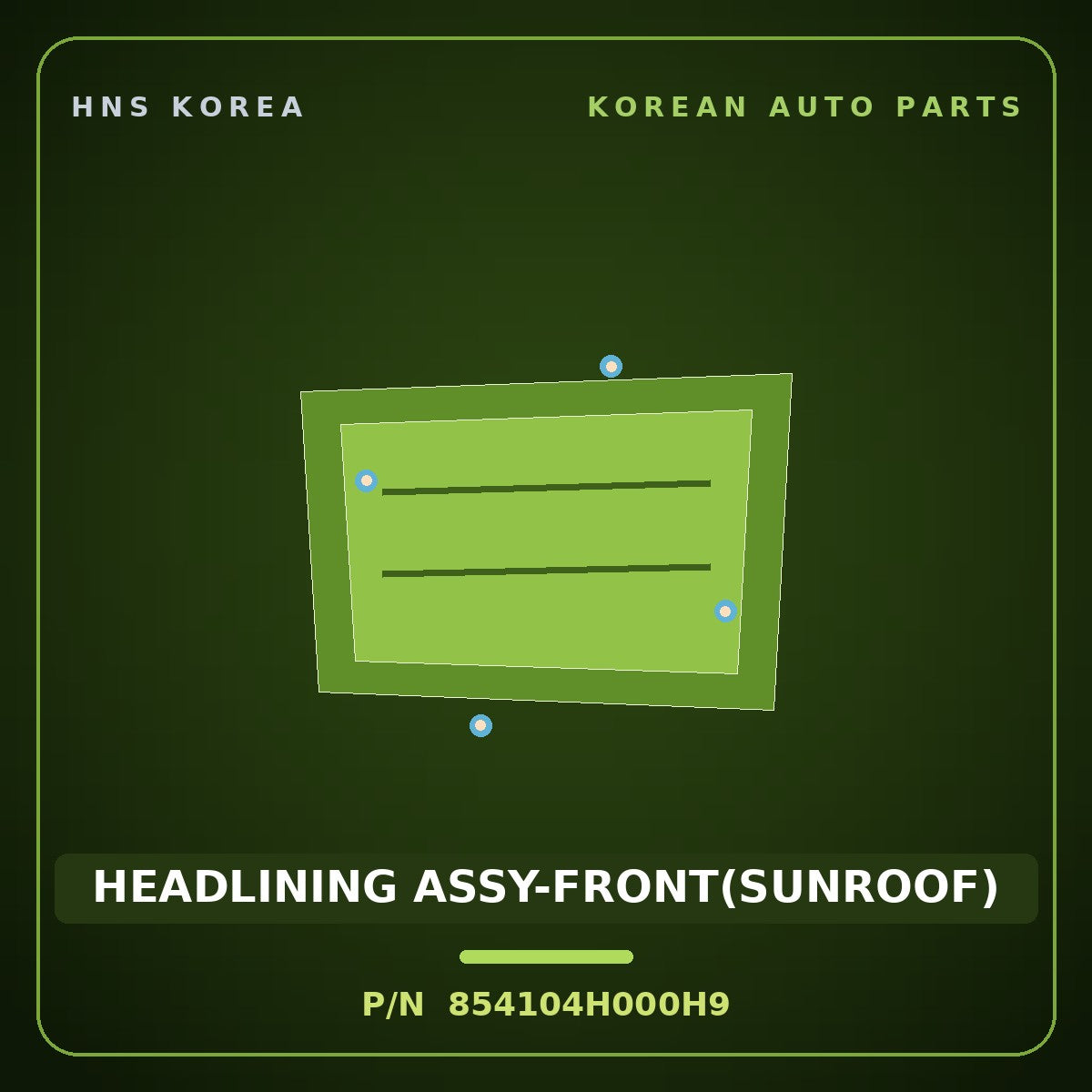 Genuine Mobis HEADLINING ASSY-FRONT(SUNROOF) 854104H000H9 for Grand Starex 2007 HNS Parts Korea