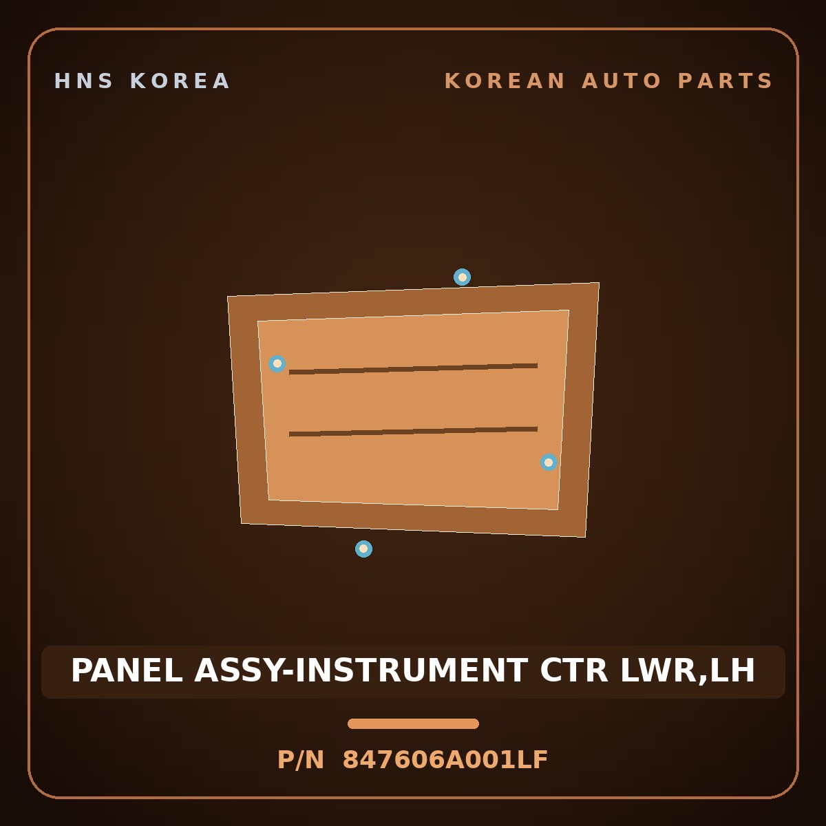Genuine Mobis PANEL ASSY-INSTRUMENT CTR LWR,LH 847606A001LF for 5-Ton Truck 1997 HNS Parts Korea