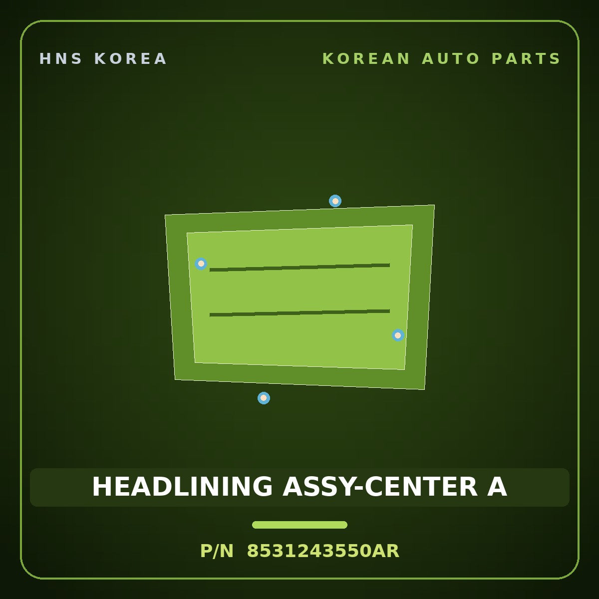 Genuine Mobis HEADLINING ASSY-CENTER A 8531243550AR for Grace 1995 HNS Parts Korea