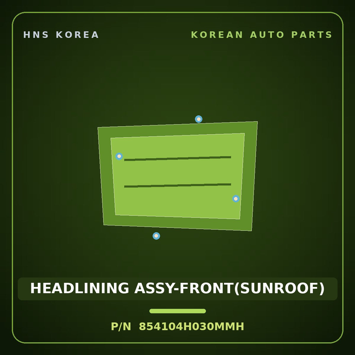 Genuine Mobis HEADLINING ASSY-FRONT(SUNROOF) 854104H030MMH for Grand Starex 2018 HNS Parts Korea