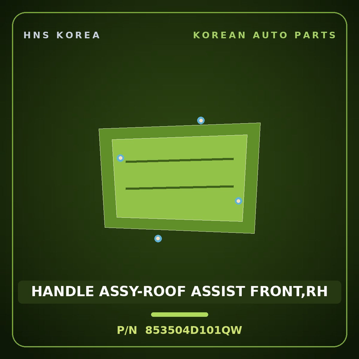 Genuine Mobis HANDLE ASSY-ROOF ASSIST FRONT,RH 853504D101QW for Carnival 2005 HNS Parts Korea