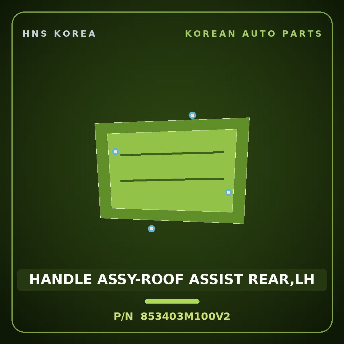Genuine Mobis HANDLE ASSY-ROOF ASSIST REAR,LH 853403M100V2 for Genesis 2007 HNS Parts Korea