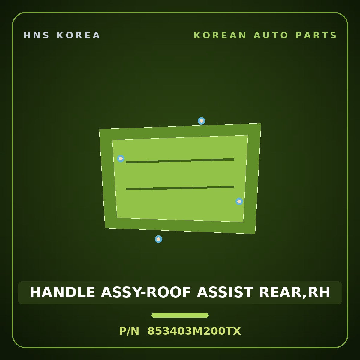 Genuine Mobis HANDLE ASSY-ROOF ASSIST REAR,RH 853403M200TX for Genesis 2007 HNS Parts Korea