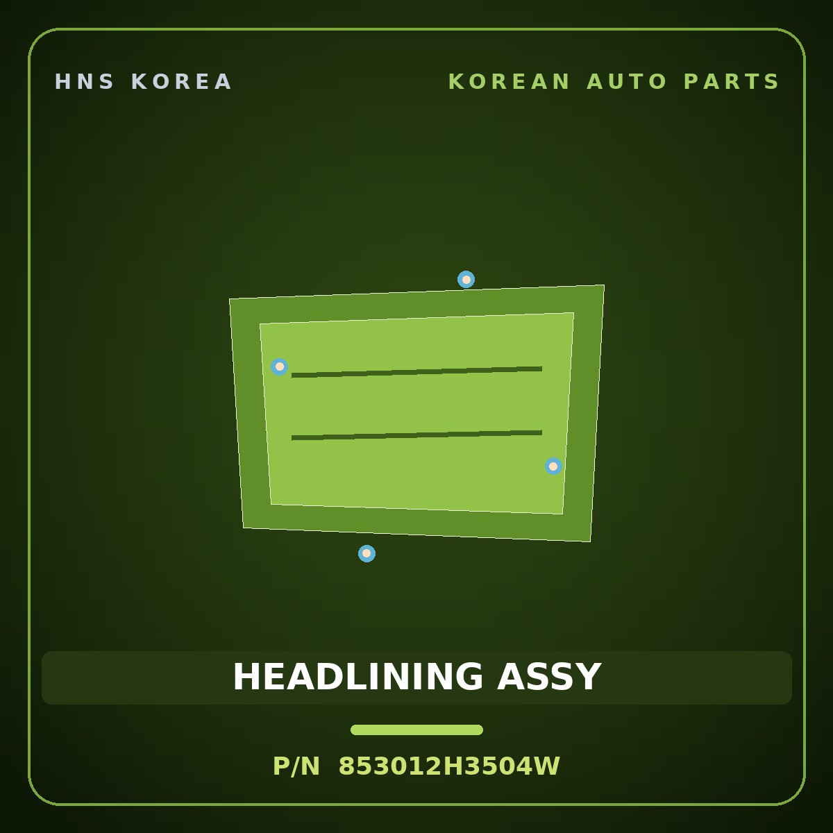 Genuine Mobis HEADLINING ASSY 853012H3504W for Elantra 2006 HNS Parts Korea