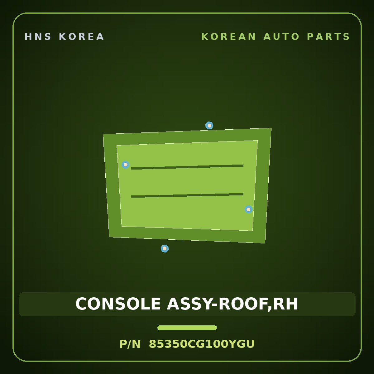 Genuine Mobis CONSOLE ASSY-ROOF,RH 85350CG100YGU for ST1 2021 HNS Parts Korea