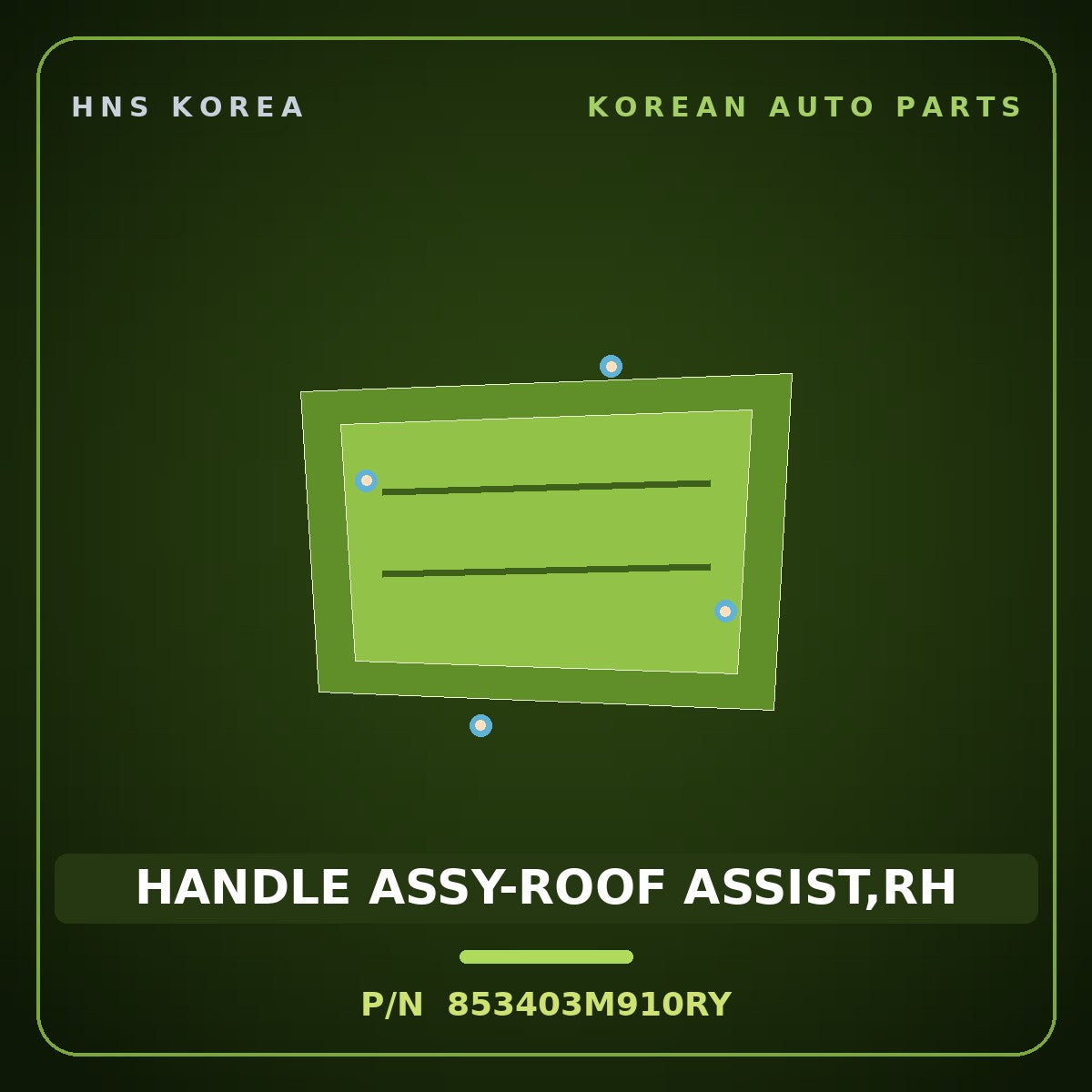 Genuine Mobis HANDLE ASSY-ROOF ASSIST,RH 853403M910RY for Genesis 2007 HNS Parts Korea